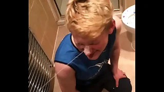 Blonde teen taking cumshot